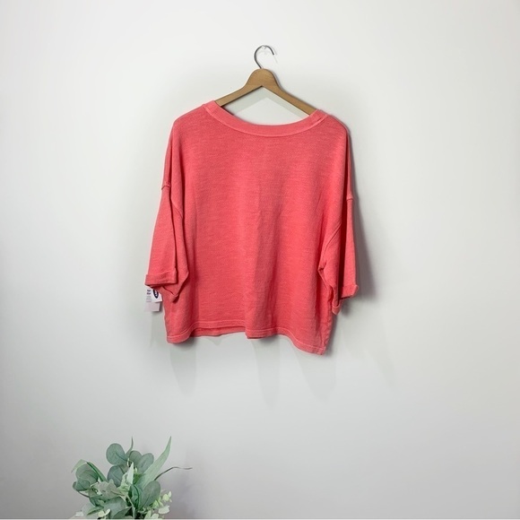 [Old Navy] NEW Washed Vintage Pink Pullover Crewneck Slouchy Lounge Sweater - Picture 6 of 8